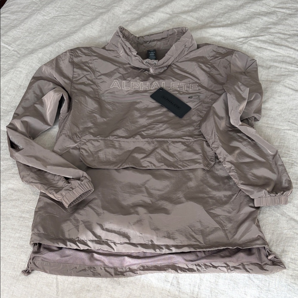 Alphalete Women's Bomber Pullover Jacket - Taupe Gray
